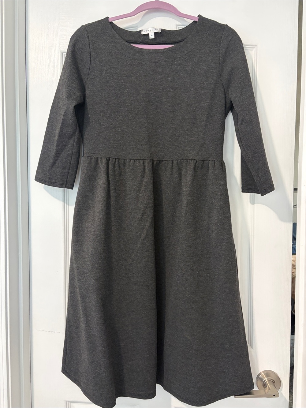 DownEast Charcoal Gray Midi Knit Dress